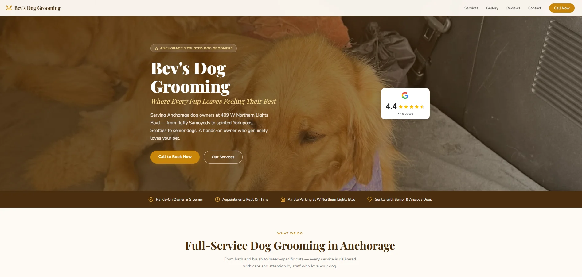 Bev's Dog Grooming website